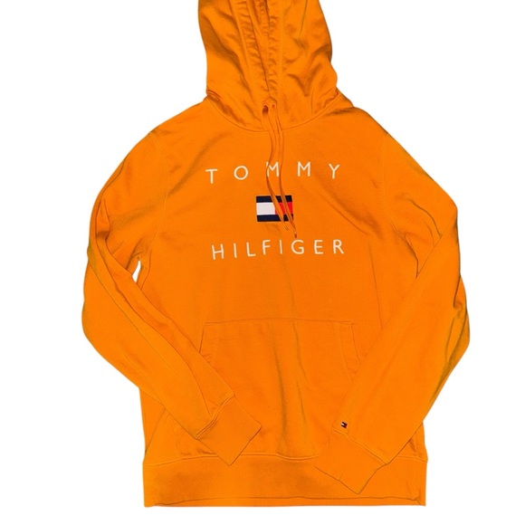 Tommy Hilfiger Orange Sweater with Bold Branding - Picture 1 of 2